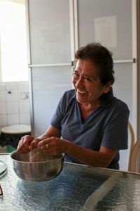 Nancy preparing lunch