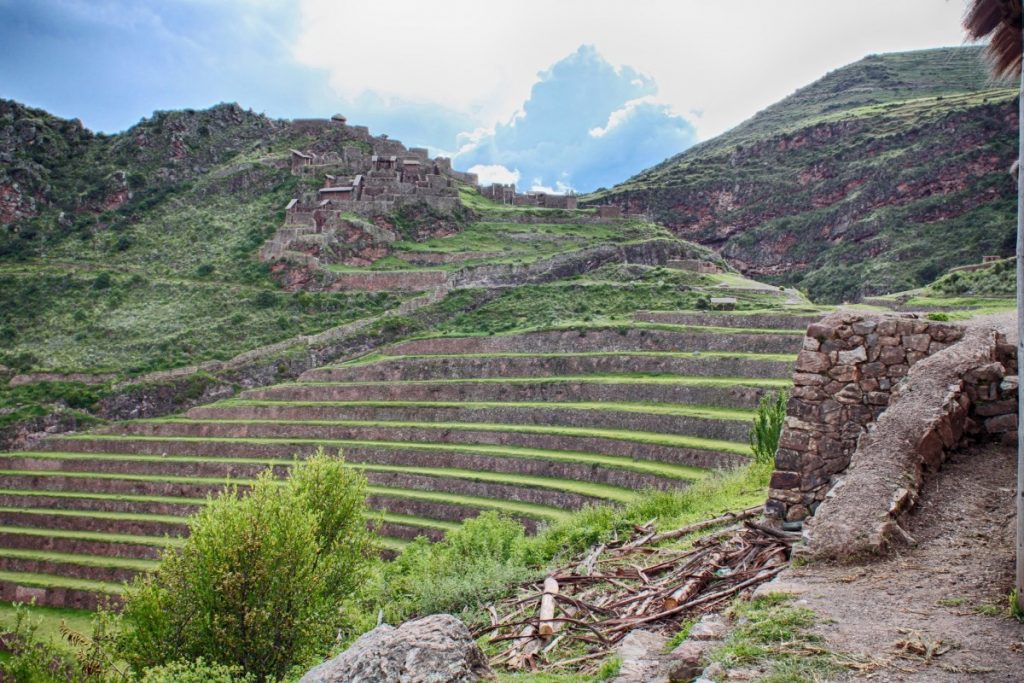 Farming terraces, with the fortress in the background