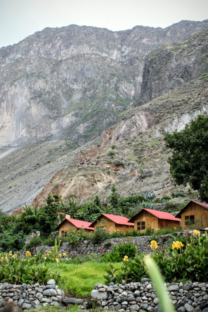 Accommodation at the bottom of the canyon
