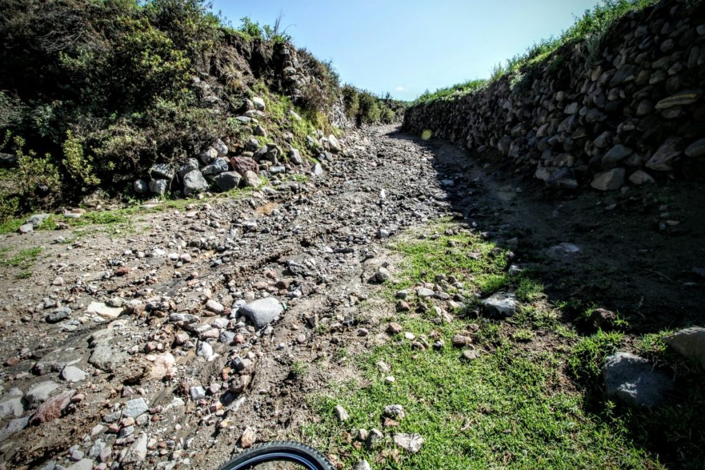 The local road, after the flooding rains