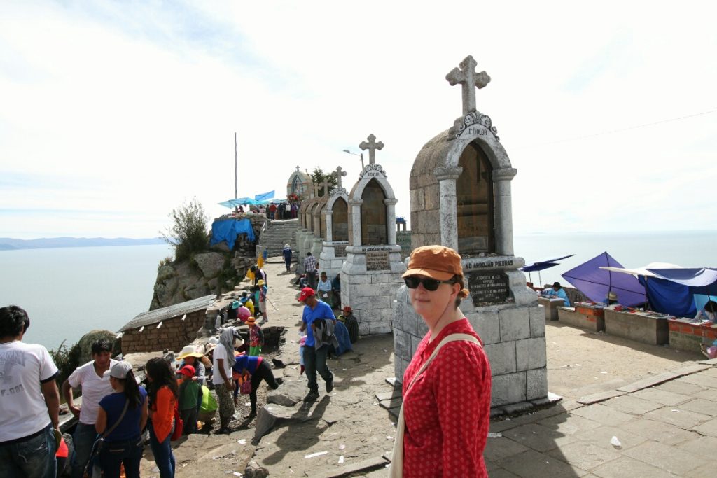 Despite bins everywhere, the pilgrims chose not to use them
