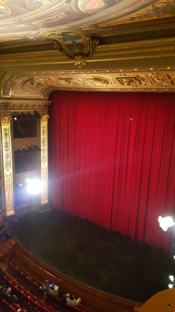 The stage, as seen from the great height of our seats