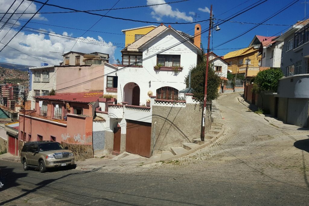One of the many steep streets off El Prado